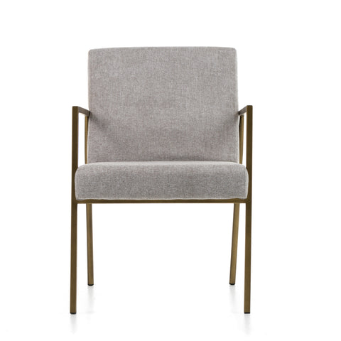 Modrest Burnham Modern White & Brass Arm Dining Chair By VIG Furniture