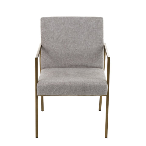 Modrest Burnham Modern White & Brass Arm Dining Chair By VIG Furniture