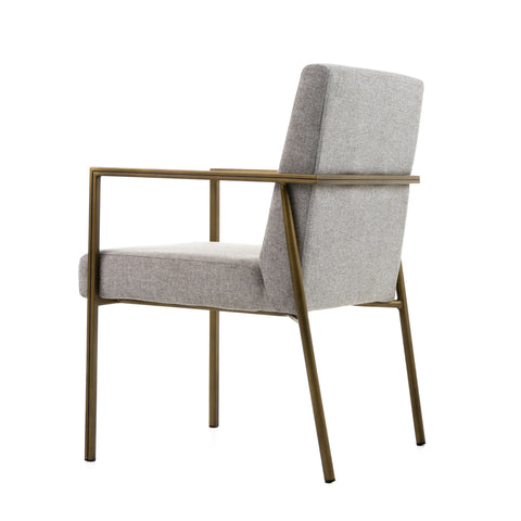 Modrest Burnham Modern White & Brass Arm Dining Chair By VIG Furniture