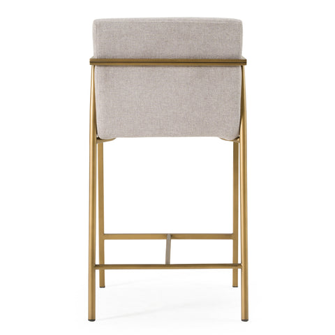 Modrest Burnham Contemporary Light Grey Fabric & Brass Counter Stool  Model VGGA-6960CH-C-CS