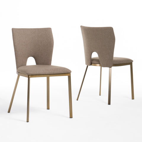 Modrest Burton Modern Beige & Brass Dining Chair (Set of 2) By VIG Furniture