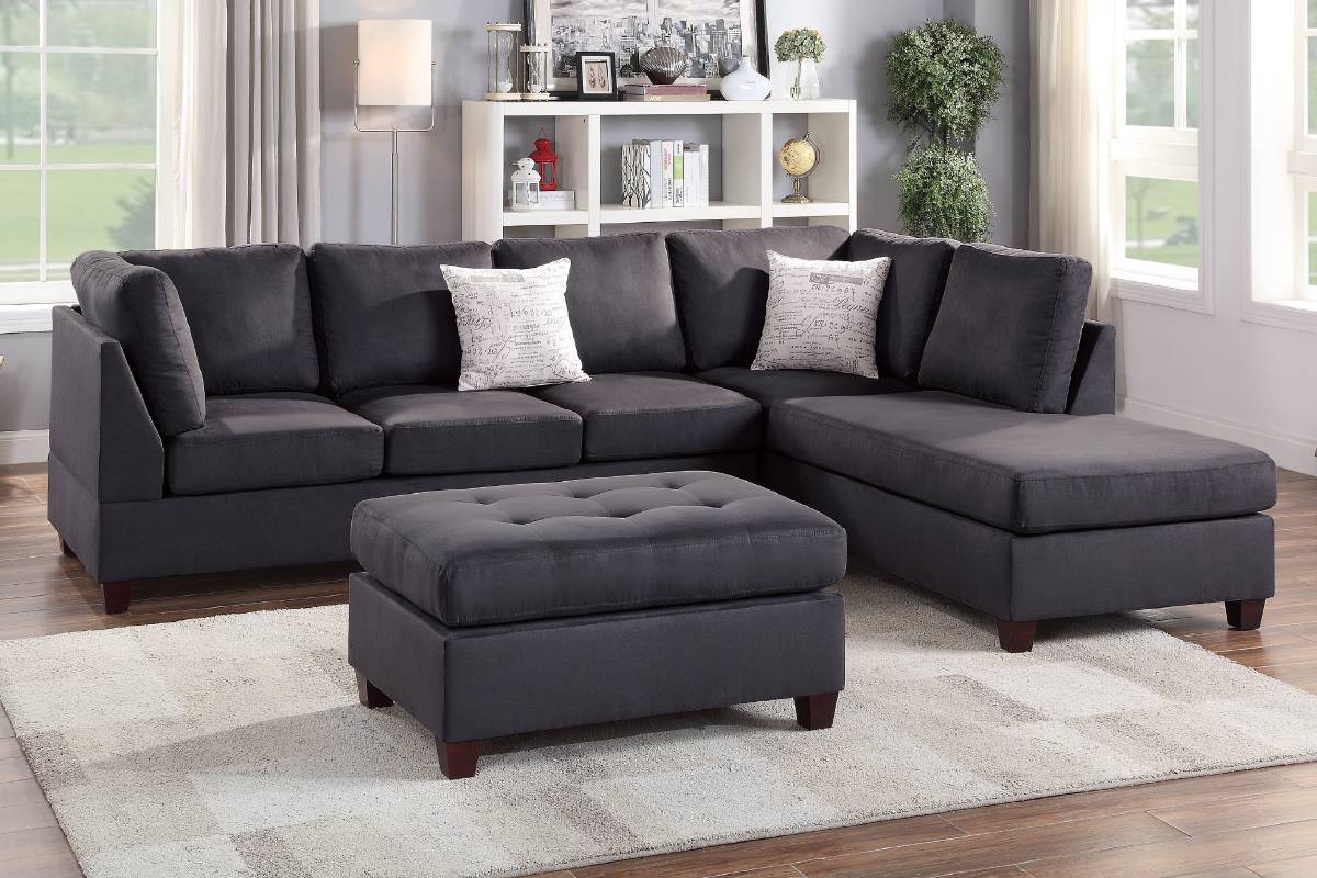 3 Piece Sectional Sofa Set Model F6423 By Poundex Furniture