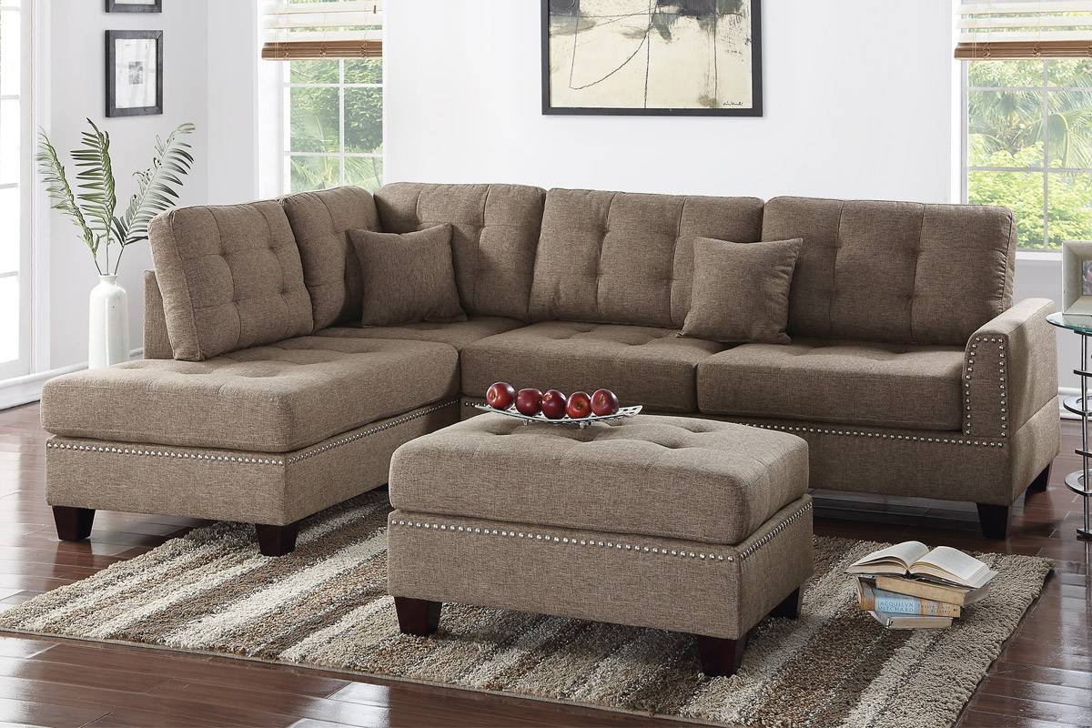 3 Piece Sectional Sofa Model F6504 By Poundex Furniture