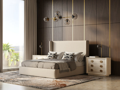 Modrest Byrne Modern Beige Fabric Bed Model VGEVVG713-C-01