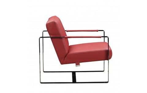 C67 - Red Leather Accent ChairModel:  C67-RED-CH