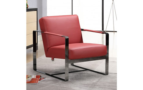 C67 - Red Leather Accent ChairModel:  C67-RED-CH