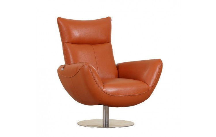 C74 DivanItalia Camel Lounge Chair – Top Grain Italian LeatherModel:  C74-ORANGE-CH