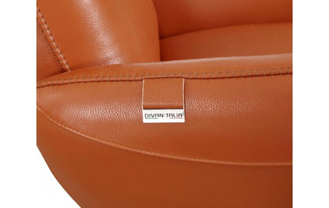 C74 DivanItalia Camel Lounge Chair – Top Grain Italian LeatherModel:  C74-ORANGE-CH