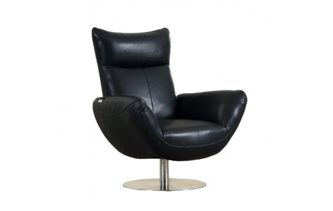 C74 DivanItalia Black Lounge Chair – Top Grain Italian LeatherModel:  C74-BLACK-CH
