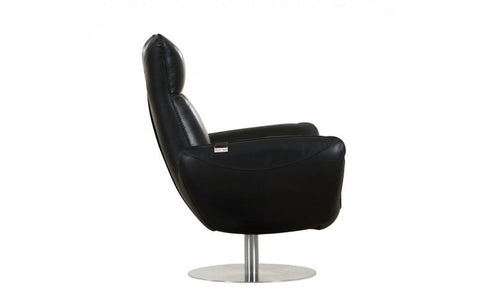 C74 DivanItalia Black Lounge Chair – Top Grain Italian LeatherModel:  C74-BLACK-CH