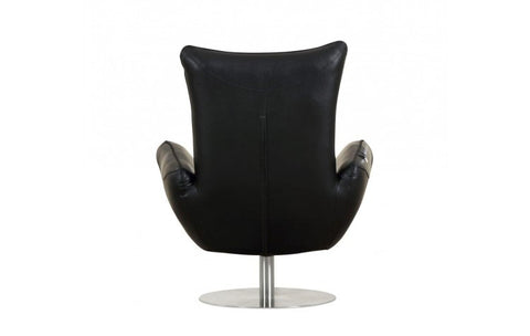 C74 DivanItalia Black Lounge Chair – Top Grain Italian LeatherModel:  C74-BLACK-CH