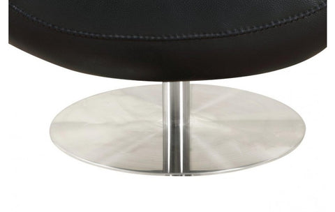 C74 DivanItalia Black Lounge Chair – Top Grain Italian LeatherModel:  C74-BLACK-CH