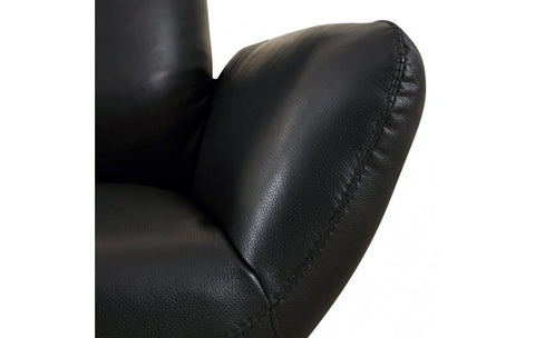 C74 DivanItalia Black Lounge Chair – Top Grain Italian LeatherModel:  C74-BLACK-CH