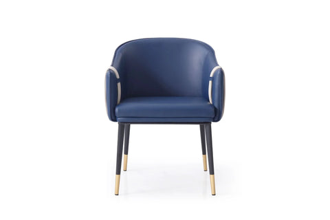 Modrest Calder Blue & Beige Bonded Leather Dining Chair By VIG Furniture