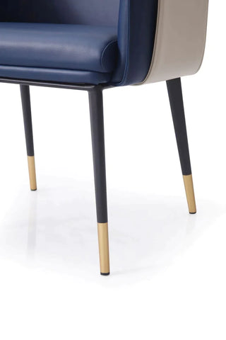 Modrest Calder Blue & Beige Bonded Leather Dining Chair By VIG Furniture