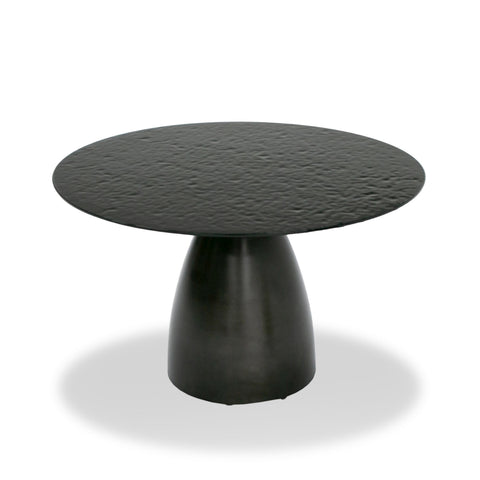 Modrest Calexico Contemporary Black Wave Glass Round Dining Table Model VGGMDT-1717