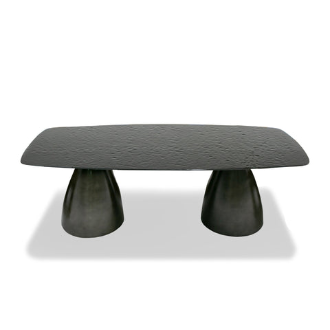 Modrest Calexico Contemporary Black Wave Glass Rectangular Dining Table Model VGGMDT-1717A