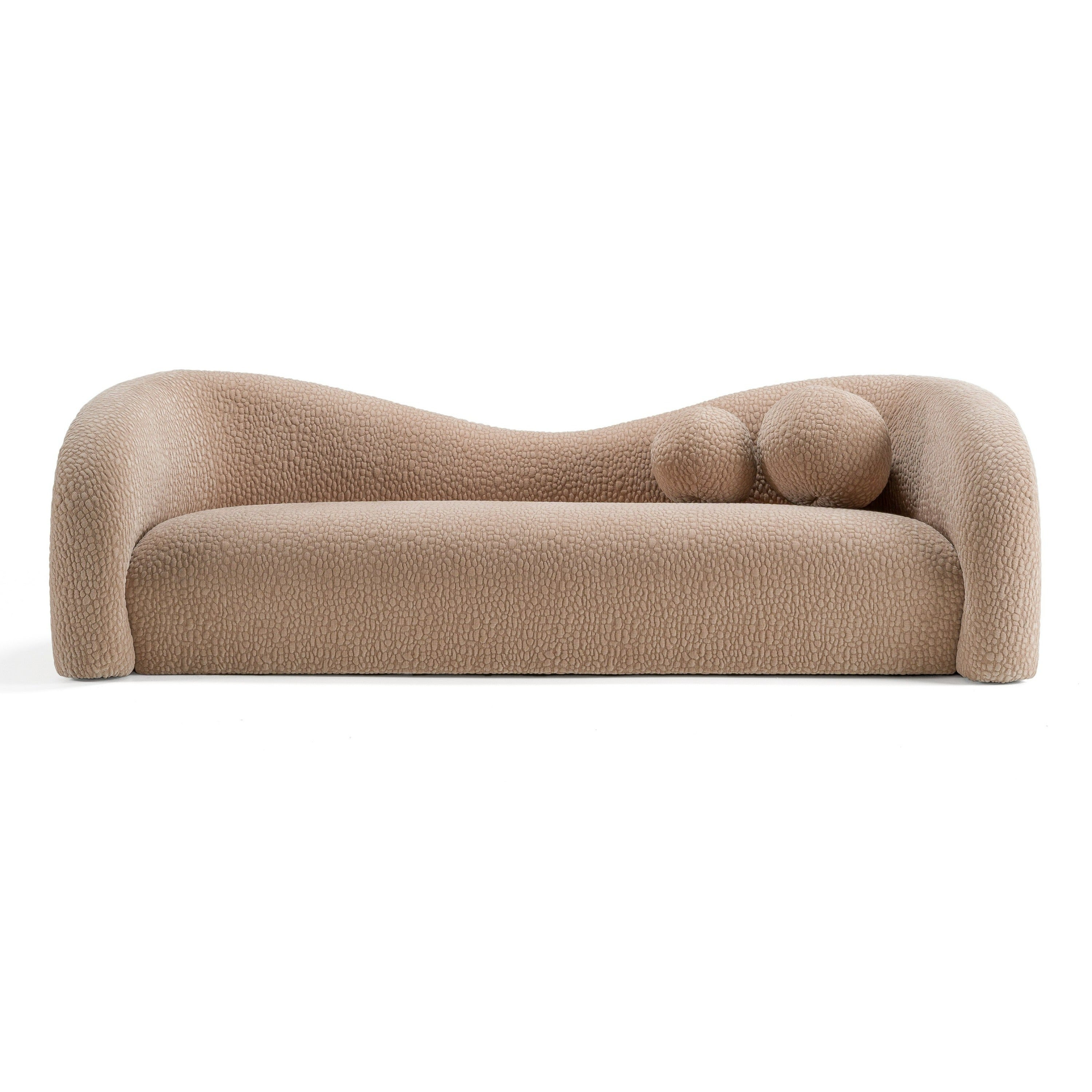 Divani Casa Calico Contemporary Tan Fabric 3 Seat Sofa Model VGOD-ZW-20019-TAN-3