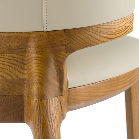 Modrest Calvary Mid Century Modern Beige Vegan Leather & Walnut Counter Chair Model VGCS-BS-23022-WAL