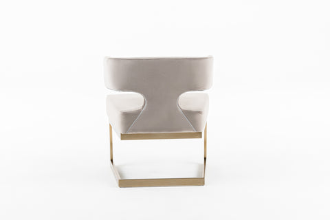 Modrest Calvo Modern Off White Velvet & Brass Dining Chair By VIG Furniture