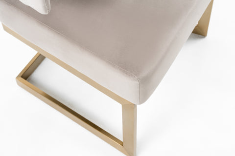 Modrest Calvo Modern Off White Velvet & Brass Dining Chair By VIG Furniture