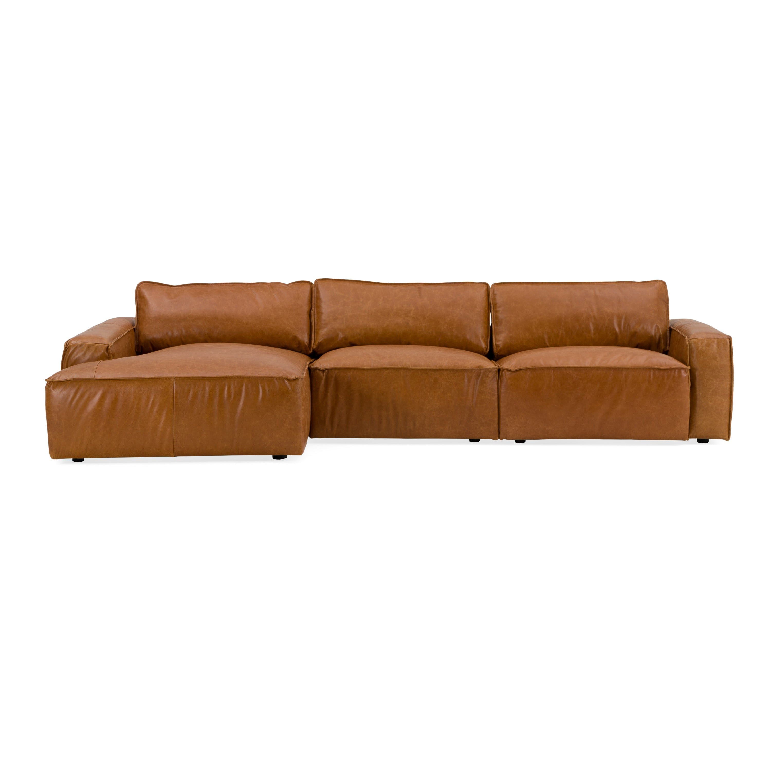 Modrest Cambria Modern Laf Cognac Leather Sectional Sofa Model VGKK-KF1123-SECT