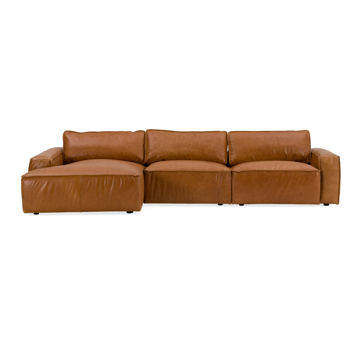 Modrest Cambria Modern Laf Cognac Leather Sectional Sofa Model VGKK-KF1123-SECT