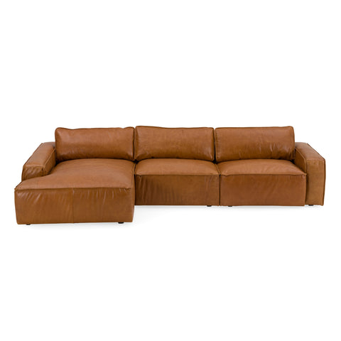 Modrest Cambria Modern Laf Cognac Leather Sectional Sofa Model VGKK-KF1123-SECT
