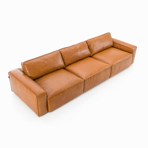 Divani Casa Cambria Modern Cognac Leather Sofa Model VGKK-KF.1123-SOFA-M2832