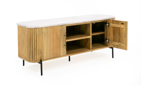 Modrest Cambridge White Marble & Mango Tv Stand Model VGEDRID118002-TV