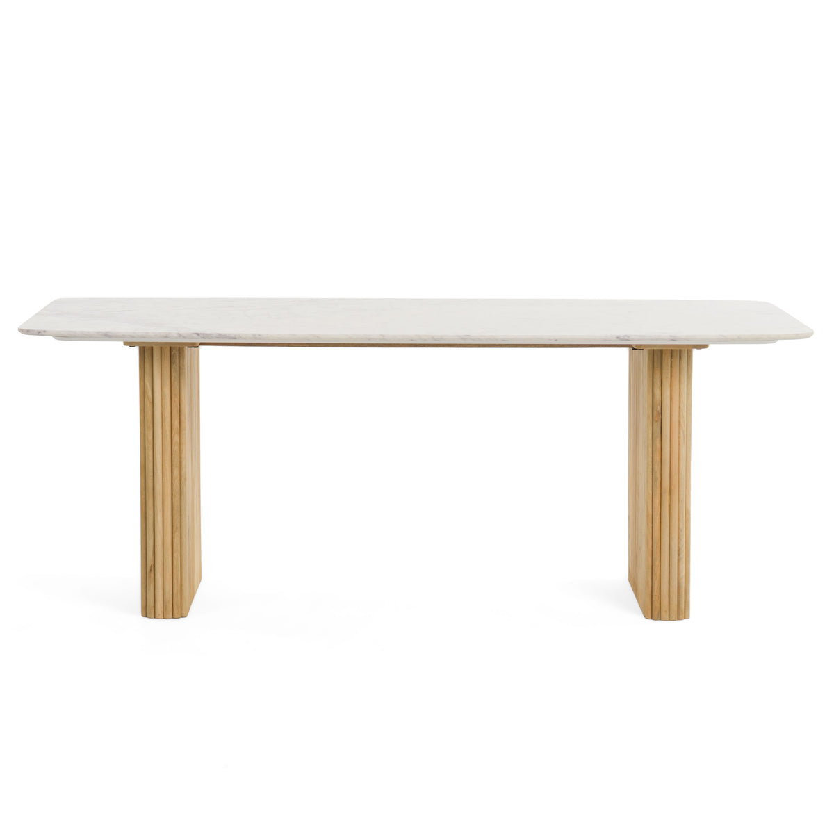 Modrest Cambridge White Marble & Mango Rectangular Dining Table Model VGEDRID120004-RCT