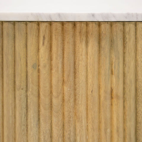 Modrest Cambridge White Marble & Mango Round End Table Model VGEDRID104009-ET