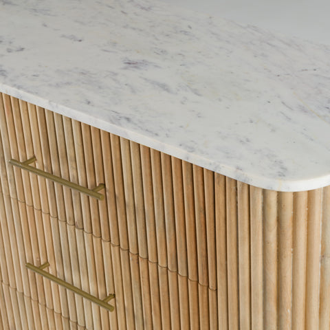 Modrest Cambridge White Marble & Mango Dresser Model VGED-RID112410