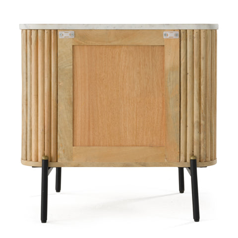 Modrest Cambridge White Marble & Mango 2 Drawer Nightstand Model VGED-RID104711