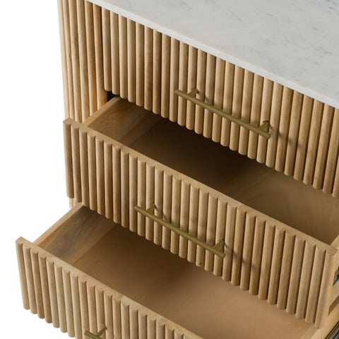 Modrest Cambridge White Marble & Mango 3 Drawer Dresser Model VGED-RID108312