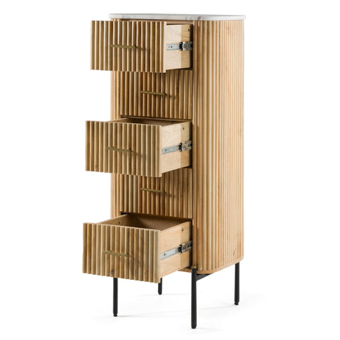 Modrest Cambridge White Marble & Mango 5 Drawer Chest Model VGED-RID105113