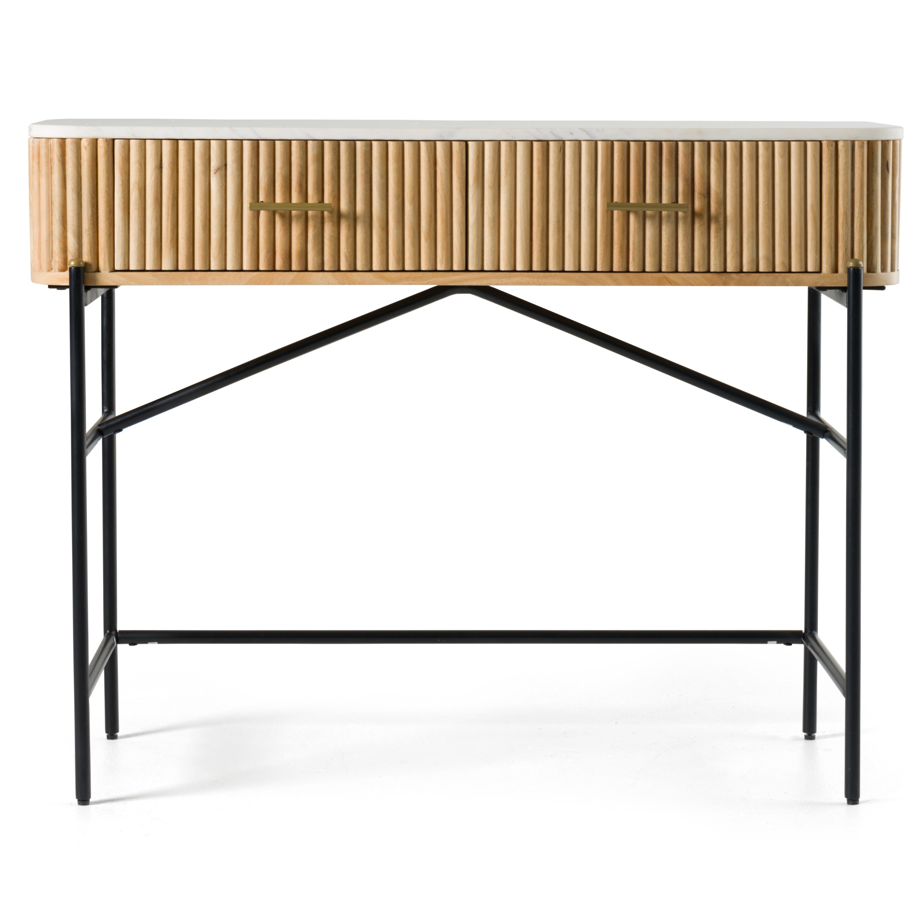 Modrest Cambridge White Marble & Mango Vanity Table Model VGED-RID111114