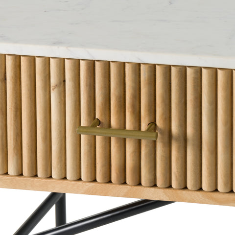 Modrest Cambridge White Marble & Mango Vanity Table Model VGED-RID111114