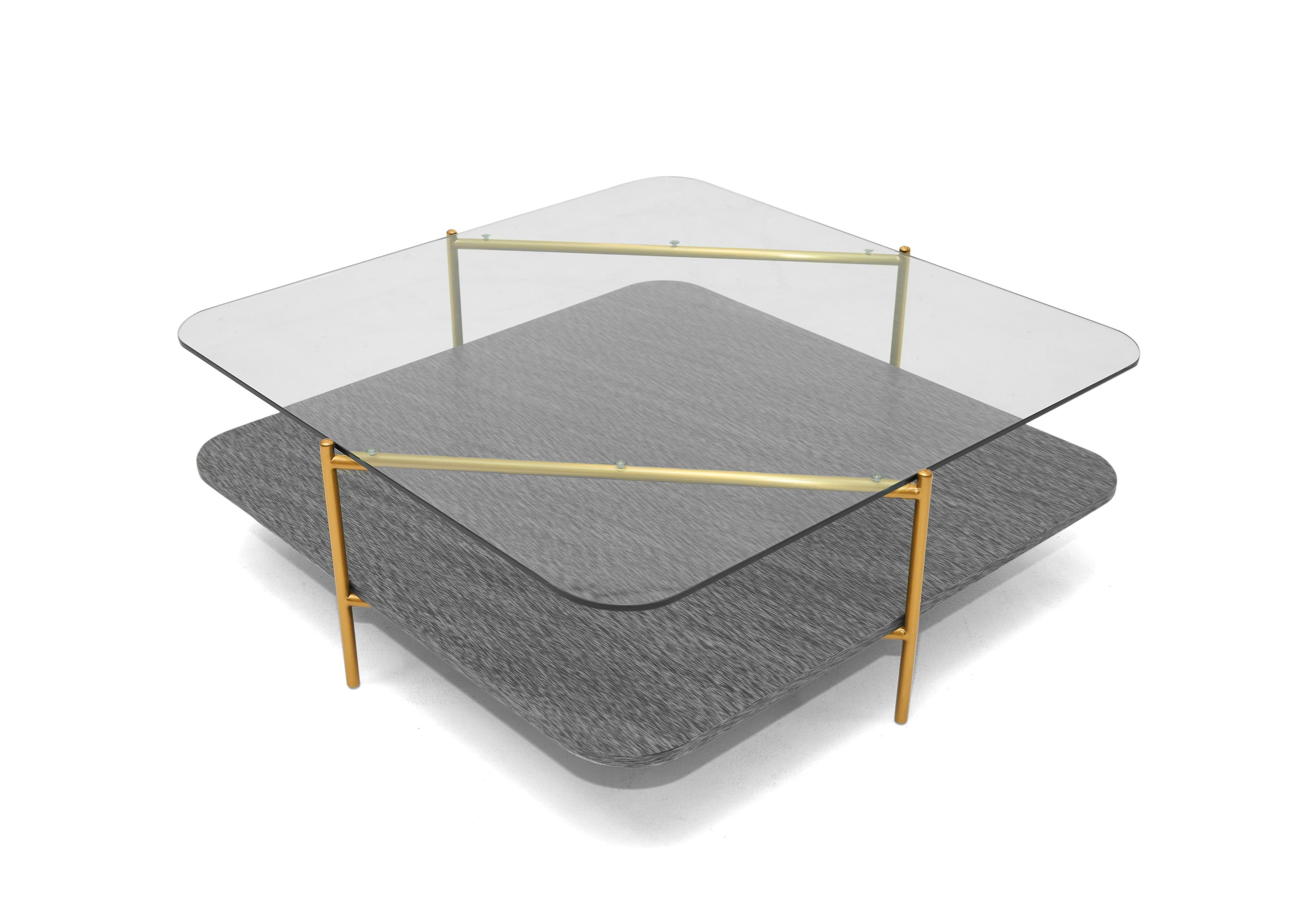 Modrest Cari Glam Gold & Glass Coffee Table Model VGODLZ-247RC-GOLD-CT
