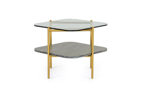 Modrest Cari Glam Gold & Glass End Table Model VGODLZ-247E-GOLD-ET