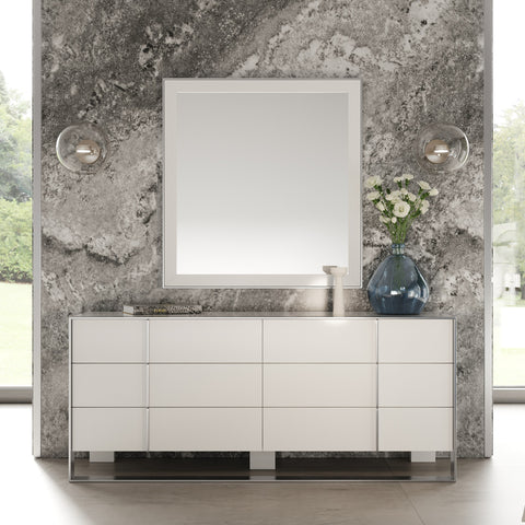 Modrest Cartier Modern White & Stainless Steel Mirror Model VGVC-J-A002-M-WHT