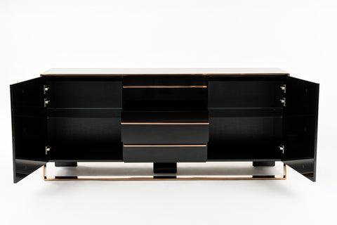 Nova Domus Cartier Modern Black & Rosegold Buffet By VIG Furniture