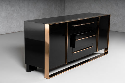 Nova Domus Cartier Modern Black & Rosegold Buffet By VIG Furniture