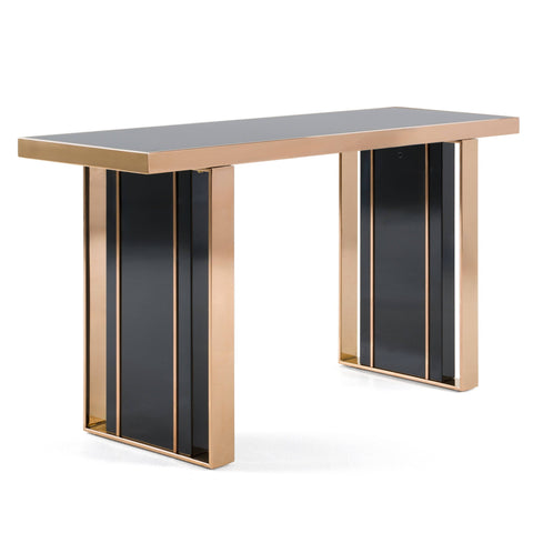 Nova Domus Cartier Modern Black Rosegold Console Table