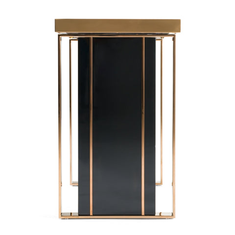 Nova Domus Cartier Modern Black Rosegold Console Table