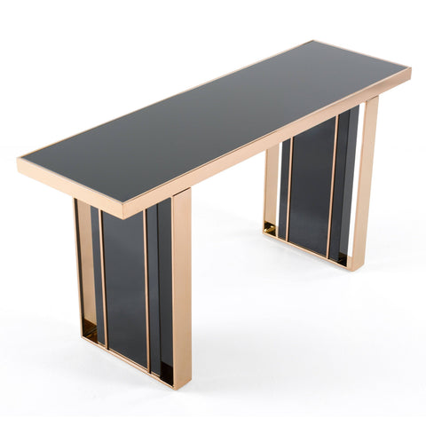 Nova Domus Cartier Modern Black Rosegold Console Table