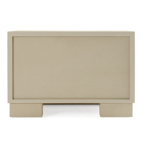 Nova Domus Cartier Modern Beige Shagreen And Brushed Brass Nightstand Model VGVC-J-A002-N