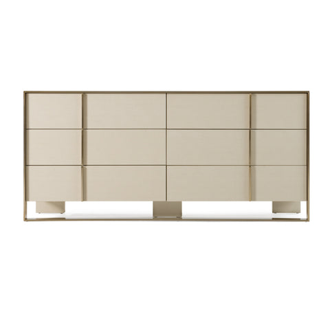 Modrest Cartier Modern Beige Velvet & Brushed Brass 4 Piece Bedroom Set Model VGVCBD-A-002-BGE-BED-4PC-SET