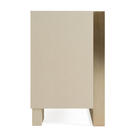 Nova Domus Cartier Modern Beige Shagreen And Brushed Brass Dresser Model VGVC-J-A002-M
