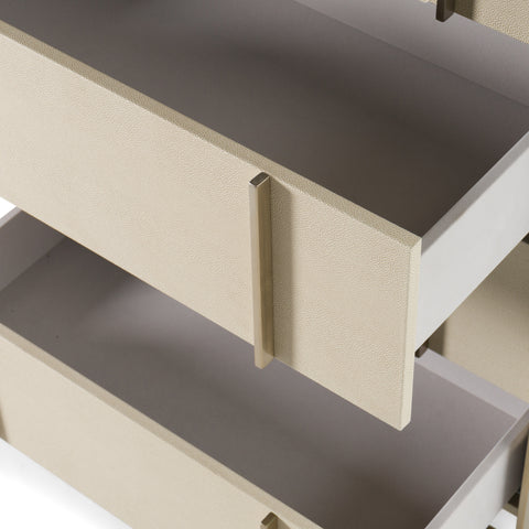 Nova Domus Cartier Modern Beige Shagreen And Brushed Brass Chest Model VGVC-J-A002-CH